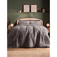 Silentnight Teddy Fleece Coverless Duvet And Pillowcase Set - 10.5 Tog - Grey
