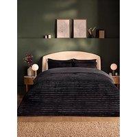 Silentnight Ribbed Faux Fur Duvet Cover Set