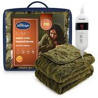 Silentnight Luxury Super Cosy Heated Throw - Forest Green/Olive