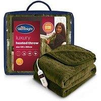 Silentnight Luxury Heated Throw - Forest Green/Olive
