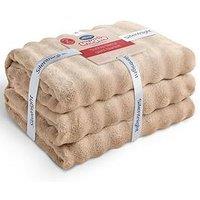 Silentnight Bubble Fleece Giant Blanket - Natural