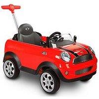 Mini Cooper Play Push Car Ride-On With Parental Handle - Red