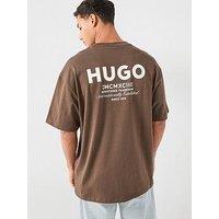 Hugo Blue Nalono Oversized Fit T-Shirt - Brown