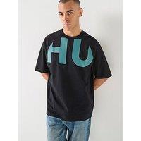 Hugo Blue Nalftee Half Logo Loose Fit T-Shirt - Black