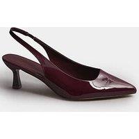 Yours Extra Wide Fit Patent Slingback Court Heel - Purple