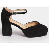 Yours Wide Fit Platform Court Shoe - Black