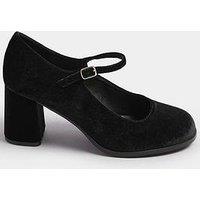 Yours Extra Wide Fit Velvet Mary Jane - Black