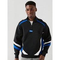 Hugo Blue Naloneck Oversized Fit Crew Sweater - Black