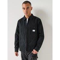 Hugo Blue Ebey Relaxed Fit Quilted Zip Jacket - Black