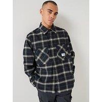 Hugo Blue Ebolt Loose Fit Checked Overshirt - Black