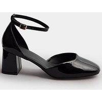 Yours Extra Wide Fit Two Part Block Heel Mary Jane - Black