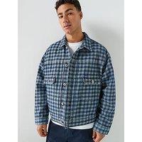 Hugo Blue Nial Relaxed Fit Canvas Jacket - Blue