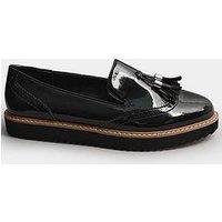 Long Tall Sally Brogue Tassel Loafer - Black