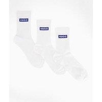 Hugo Blue 3 Pack Logo Sports Crew Socks - White