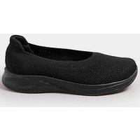 Yours Extra Wide Fit Knitted Ballet Trainer - Black