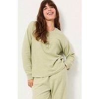 Fatface Henley Lounge Top - Green