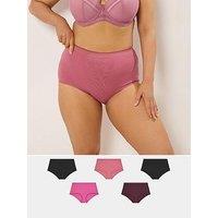 Yours Curve 5 Pack Full Briefs - Purple