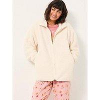 Fatface Snuggle Zip Thru - White
