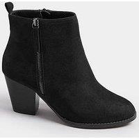 Yours Extra Wide Fit Micro Side Zip Heel Boot - Black