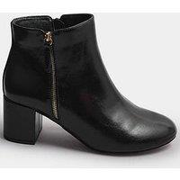 Yours Extra Wide Fit Pu Side Zip Block Boot - Black