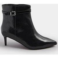 Yours Extra Wide Fit Point Kitten Buckle Boot - Black