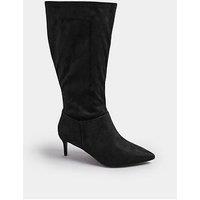 Yours Extra Wide Fit Point Knee Heel - Black