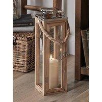 Lights4Fun 42Cm Wooden Lantern With Truglow Led Candle