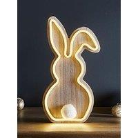 Lights4Fun Wooden Bunny Neon Light