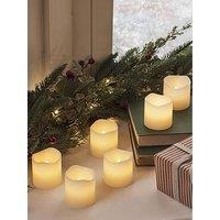 Lights4Fun 6 Wax Votive Battery Led Candles