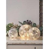 Lights4Fun 3 Clear Glass Fairy Light Orbs