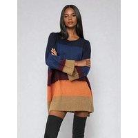 Religion Crescent Tunic Jumper Stripe Dress - Blue
