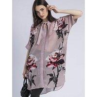 Religion Diana Tie Neck Heart Tunic Dress - Pink