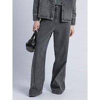 Religion Eccentric Washed Wide Leg Baggy Denim Jean - Grey