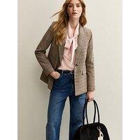 New Look Brown Checked Single Breasted Blazer