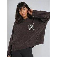 Religion Skull Jacquard Jumper - Brown