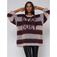 Religion Nancy Stripe Stardust Brushed Yarn Jumper - Pink
