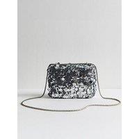 New Look Silver Sequin Cross Body Bag