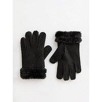 New Look Black Faux Shearling Gloves