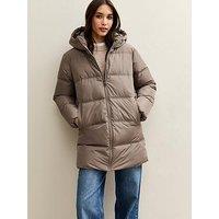 New Look Midi Length Padded Jacket - Mink