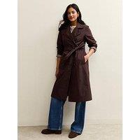 New Look Brown Double Breasted Trench Coat