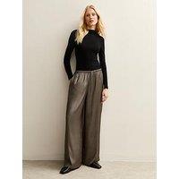 New Look Silver Shimmer Textured Wide Leg Trousers