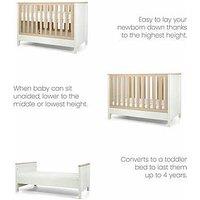 Mamas & Papas Harwell Convertible Cot Set (Convertible Cot & Dresser) - White Natural