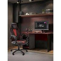 X Rocker X Rocker Gaming Bundle Carbon Tek Led Desk And Maverick Office Gaming Chair - Red