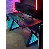 X Rocker Infinity Rgb 140Cm App-Controlled Led Gaming Desk With Full Mousepad - Carbon Black