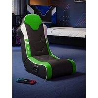 X Rocker Shadow 2.0 Audio Floor Rocker Gaming Chair For Kids - Green / Black