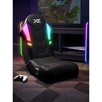 X Rocker Shadow Rgb 2.0 Audio Floor Rocker Gaming Chair With App Controlled Leds - Black