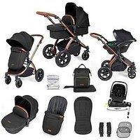 Ickle Bubba Stomp Luxe 12 Piece Travel System With I-Size Nimbus Car Seat & Spin Isofix Base - Bronze / Midnight / Tan