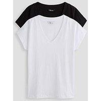 The Very Collection 2 Pack V-Neck T-Shirt - Black/White
