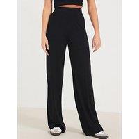 The Very Collection High Waist Wide Leg Trousers - Black
