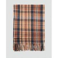 Mango Check Scarf With Fringed Ends - Brown
